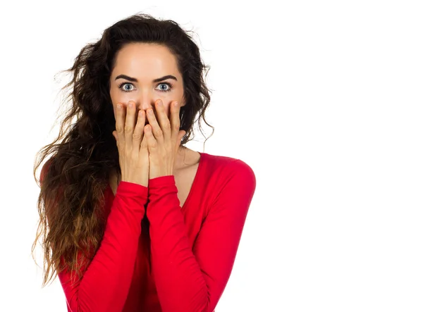 Scared shocked woman — Stock Photo, Image