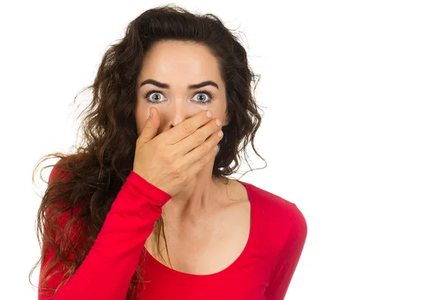 Shocked and frightened woman — Stock Photo, Image