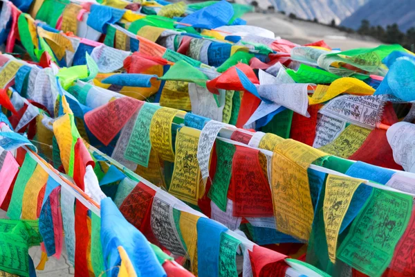 Budist dua bayrakları — Stok fotoğraf