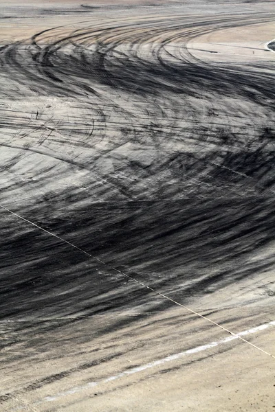 Tire marks on road track — Stock Photo, Image