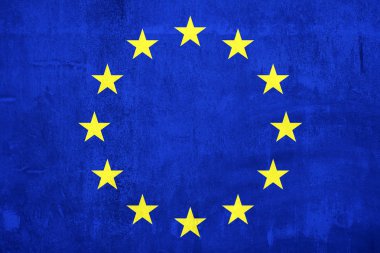 Çimento duvar boyası euro bayrağı