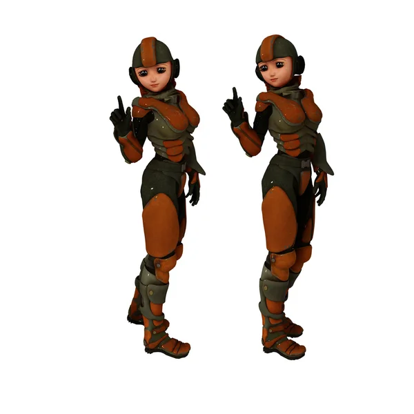 Scifi soldier girls clones — Stock Photo, Image