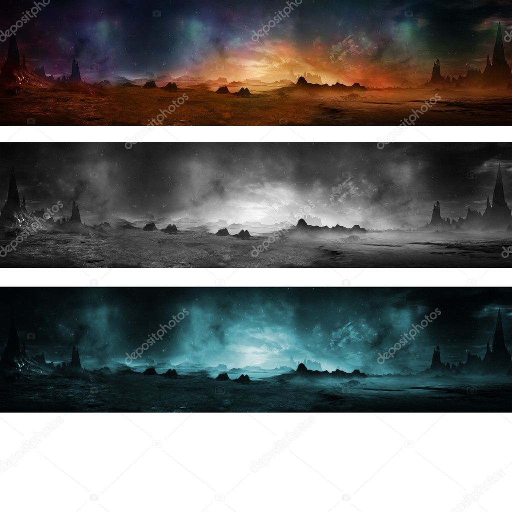 Panorama landscape about other planet