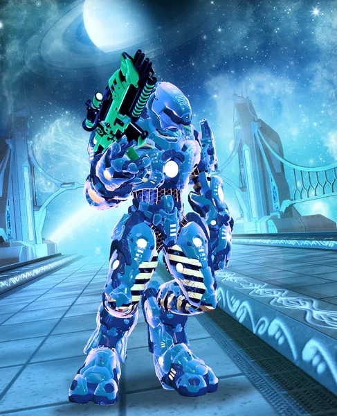 fütüristik grunge savaşçı bot