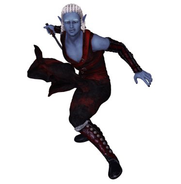 karanlık elf Sihirbazı hafif zırh ve personel