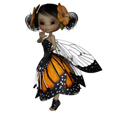 tiger lily petal elbise zekâ çiçekleri saçında içinde şirin peri