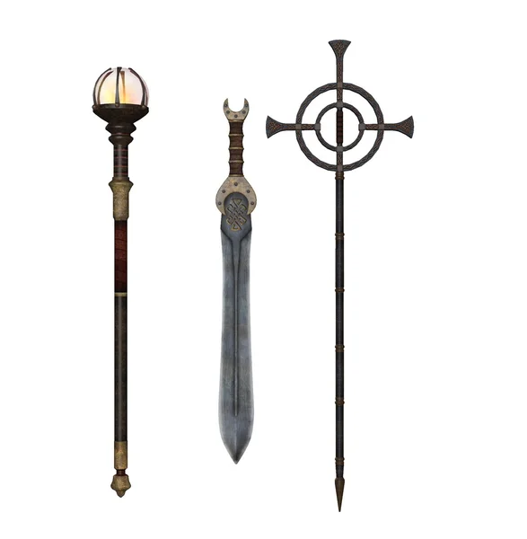 3D render silah koleksiyonu