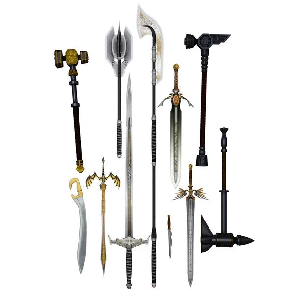 3d rendered weapons collection — Stock Photo, Image