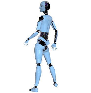 Android kadın kadınsı bir şekilde poz