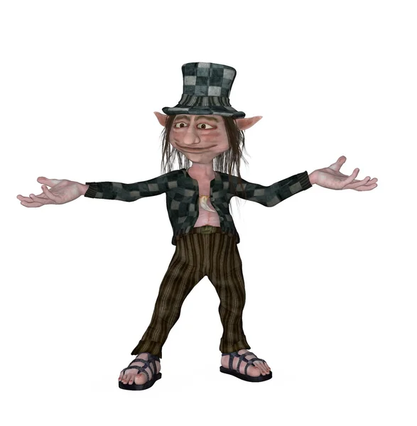 Hobo tramp leprechaun acting courteous — Stock Photo, Image