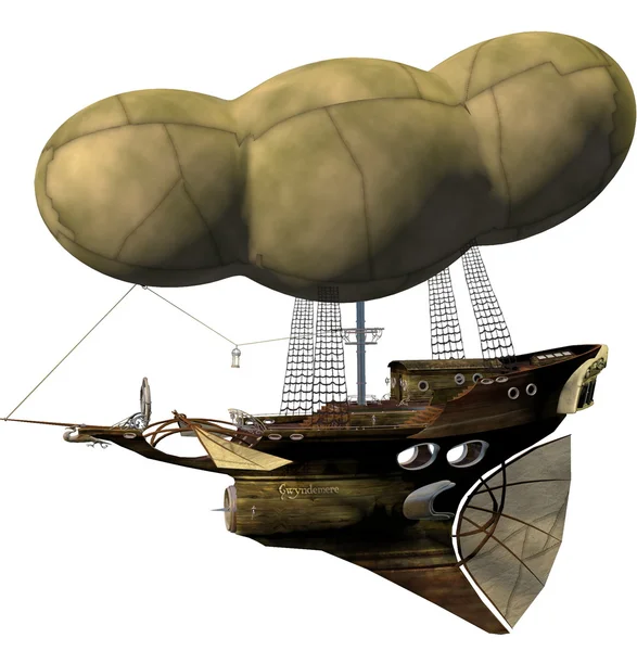 Steampunk airship — Stock Photo, Image