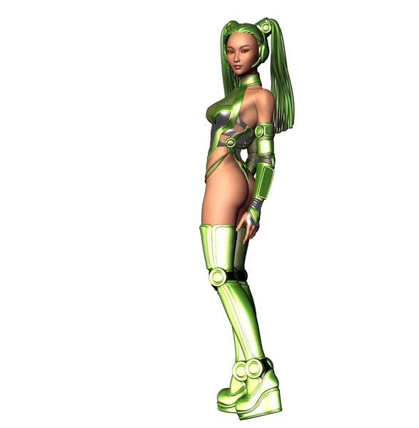 3d renderizado chica en futurista vestido —  Fotos de Stock