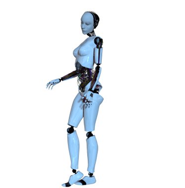 Android kadın kadınsı bir şekilde poz