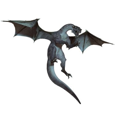 kanat gösterilen 3d render dragon
