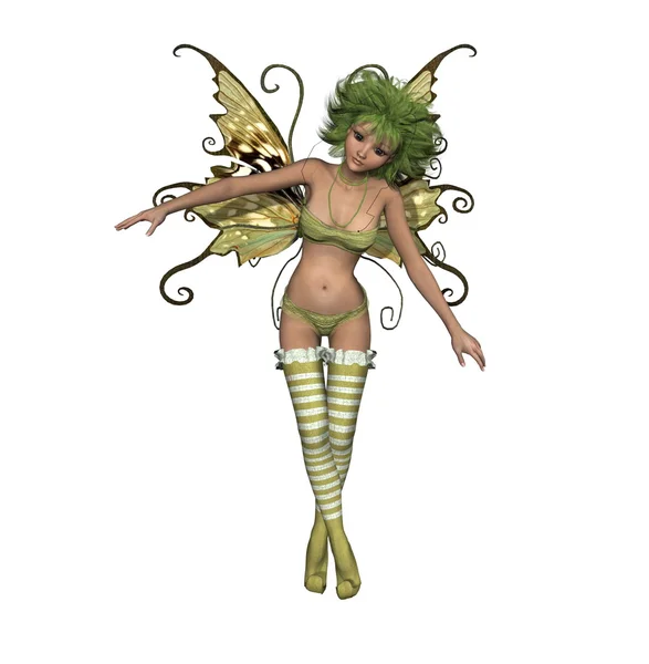 Красивая девушка с крыльями бабочки — стоковое фото