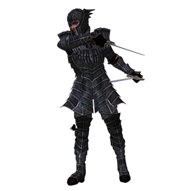 karanlık şövalye iki kılıç ile mücadele