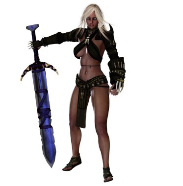 bir büyük boy iki elle kılıç holding fantezi erkek