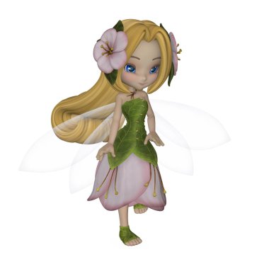 Saçında çiçek petal elbiseli egzotik peri