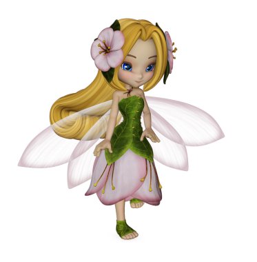 Saçında çiçek petal elbiseli egzotik peri