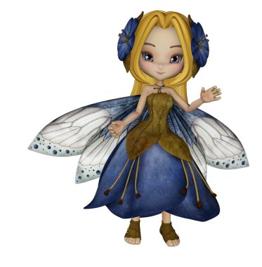 Saçında çiçek petal elbiseli egzotik peri