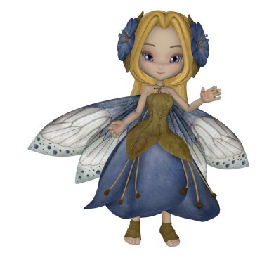 Saçında çiçek petal elbiseli egzotik peri