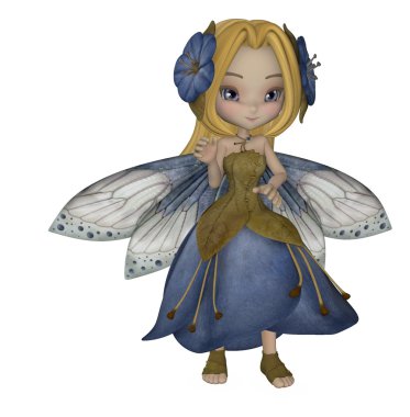 Saçında çiçek petal elbiseli egzotik peri