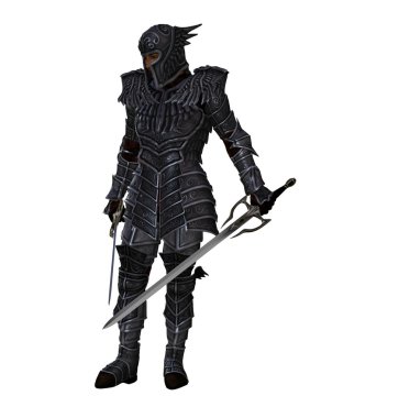 karanlık şövalye iki kılıç ile mücadele