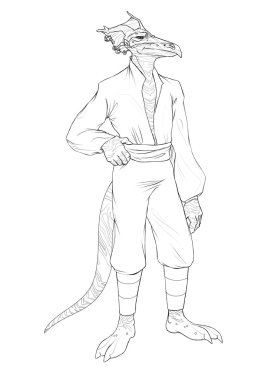 fantezi rol oyunu, lineart için LizardMan