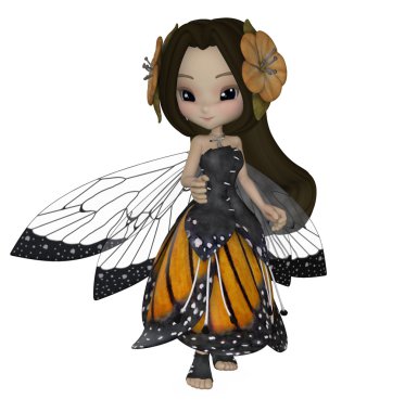 Saçında çiçek petal elbiseli egzotik peri