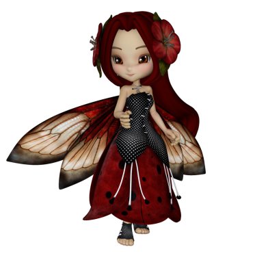 Saçında çiçek petal elbiseli egzotik peri