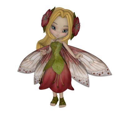 Saçında çiçek petal elbiseli egzotik peri