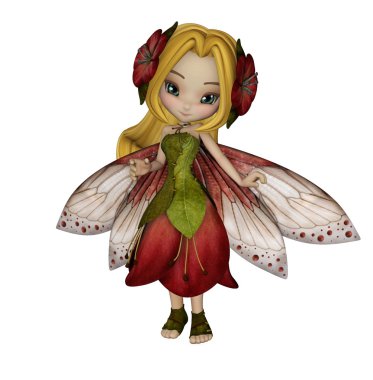 Saçında çiçek petal elbiseli egzotik peri