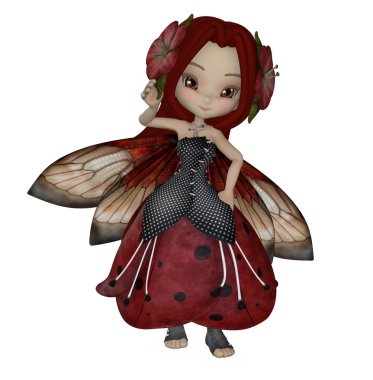 Saçında çiçek petal elbiseli egzotik peri