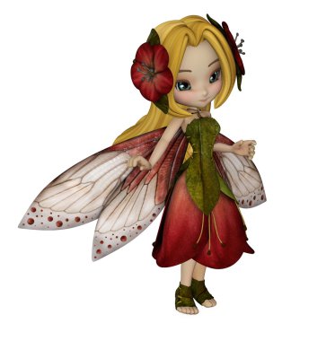 Saçında çiçek petal elbiseli egzotik peri