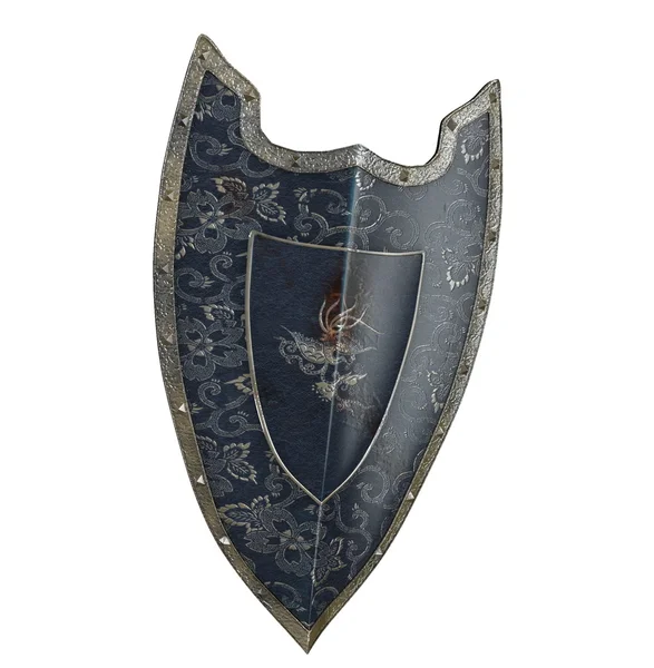 Beyaz bir arka plan üzerinde kalkan