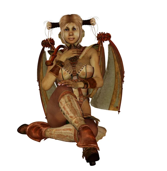 3D kobieta fantasy, ubrani w stroje wyobraźni — Zdjęcie stockowe