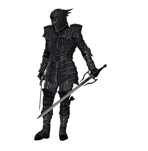 karanlık şövalye iki kılıç ile mücadele