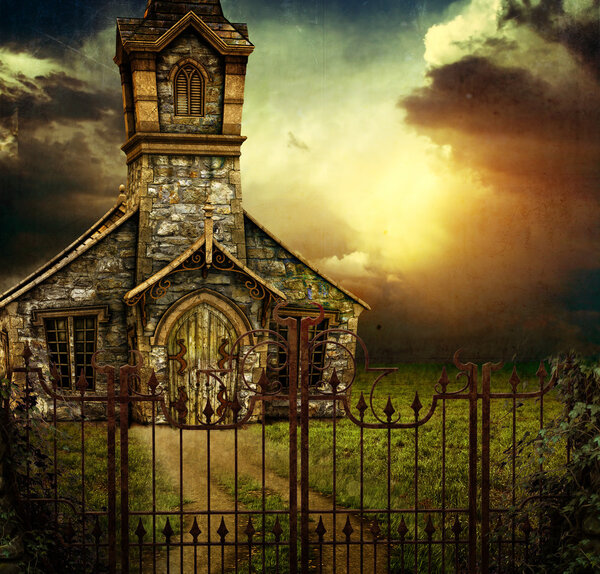 Fantasy church illustration