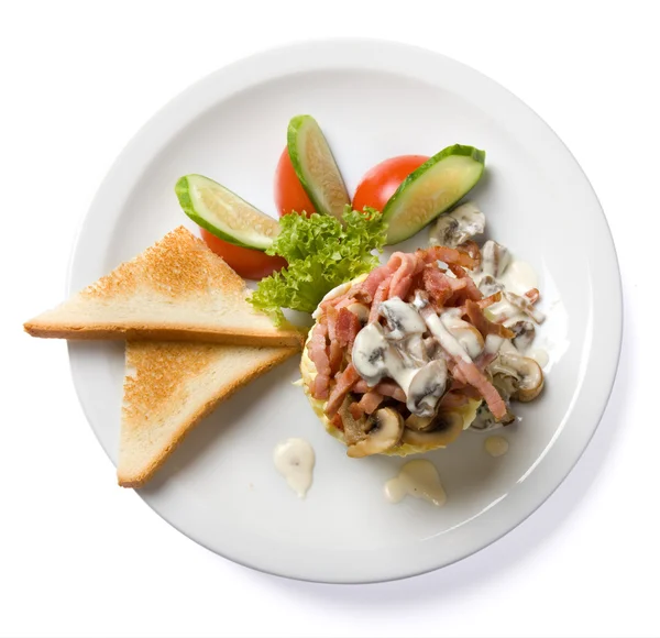 omlet jambon ve mantar ile