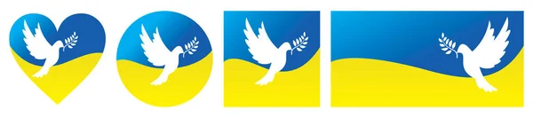 Colomba Pace Con Ramo Ulivo Concetto Pace Ucraina Niente Simbolo — Vettoriale Stock