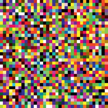 Renkli piksel mozaik pürüzsüz desen. Değişik renkte kare noktalarla tekrarlanan doku. Retro 8-bit video oyunu stili geometrik vektör arkaplanı. EPS8 içinde Vektör illüstrasyonu.