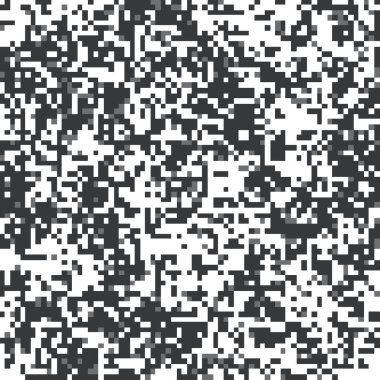 Pixel mosaic seamless pattern in monochrome tones. Repeating texture with black and white colored square points. Geometric vector background.