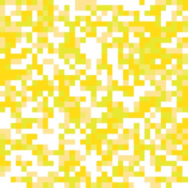 Pixel mosaic seamless pattern in yellow tones. Repeating texture with colored square points. Retro 8-bit video game style geometric vector background. Vector illustration in EPS8.