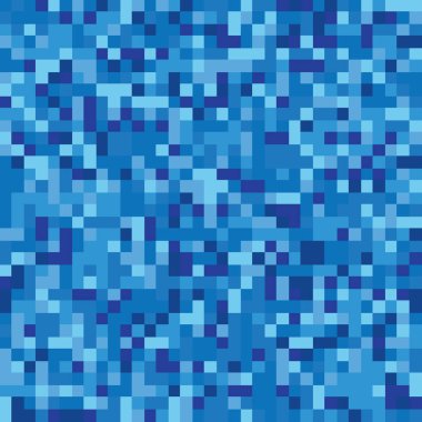 Pixel mosaic seamless pattern. Repeating texture with blue colored square points. Geometric vector background.