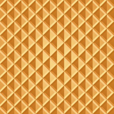Wafer seamless pattern. Baked waffle repeating texture. Stylized flat style background for baked goods or ice cream design. Vector eps8 illustration.