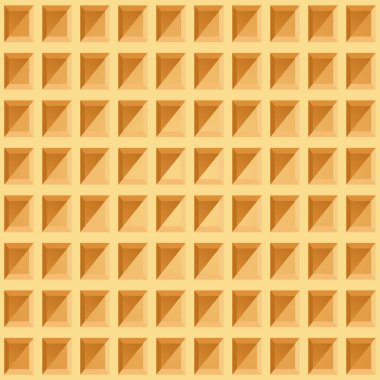 Baked waffle seamless pattern. Wafer repeating background. Stylized flat style texture for baked goods or ice cream design. Vector eps8 illustration.
