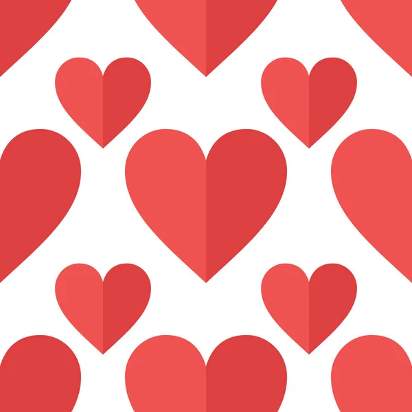 Κόκκινες Καρδιές Χωρίς Ραφή Μοτίβο Αφηρημένη Γεωμετρική Υφή Περιτυλίγματος Σχεδιασμός — Διανυσματικό Αρχείο