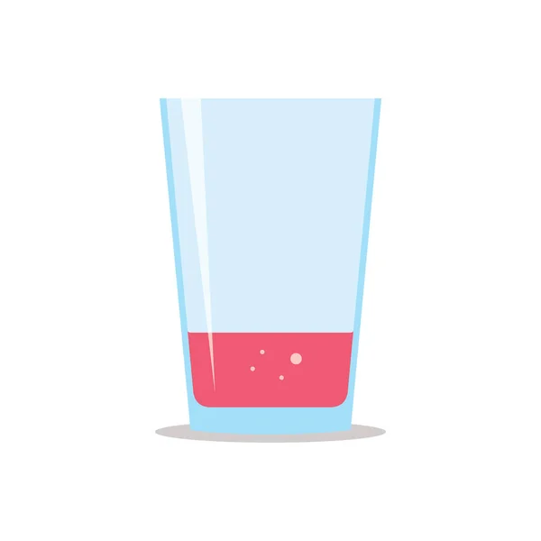 Glass One Quarter Filled Fresh Sparkling Raspberry Juice Flat Icon — Wektor stockowy