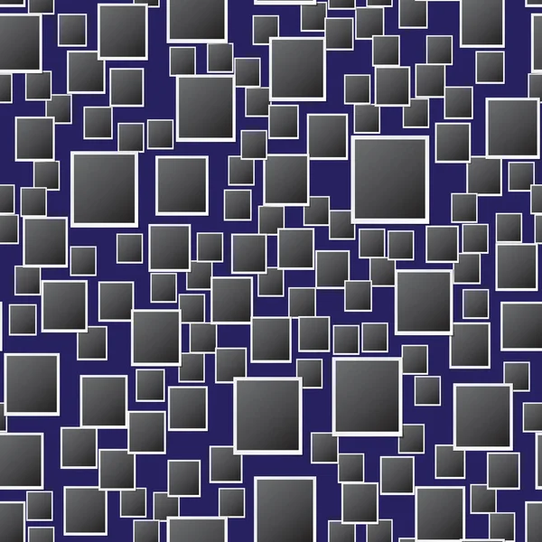 Seamless Pattern Retro Photo Frames Randomly Placed Dark Blue Background — Vector de stock