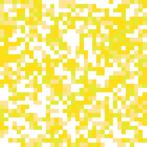 Pixel Mosaic Seamless Pattern Yellow Tones Repeating Texture Colored Square — Vector de stock